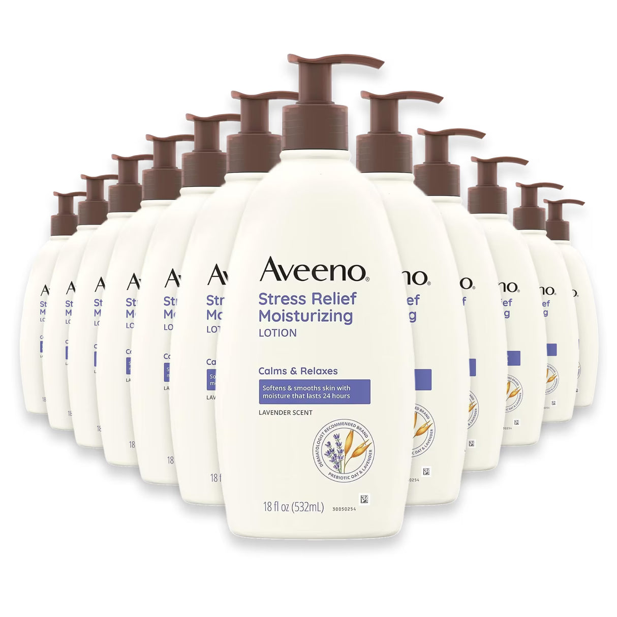 Aveeno Stress Relief Moisturizing Lotion – 18 oz – 12 Pack