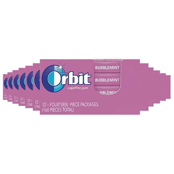 Wrigley's Orbit Bubblemint Chewing Gum – 14 Pieces  – 144 Pack | Wrigley's - Gum &amp; Mints