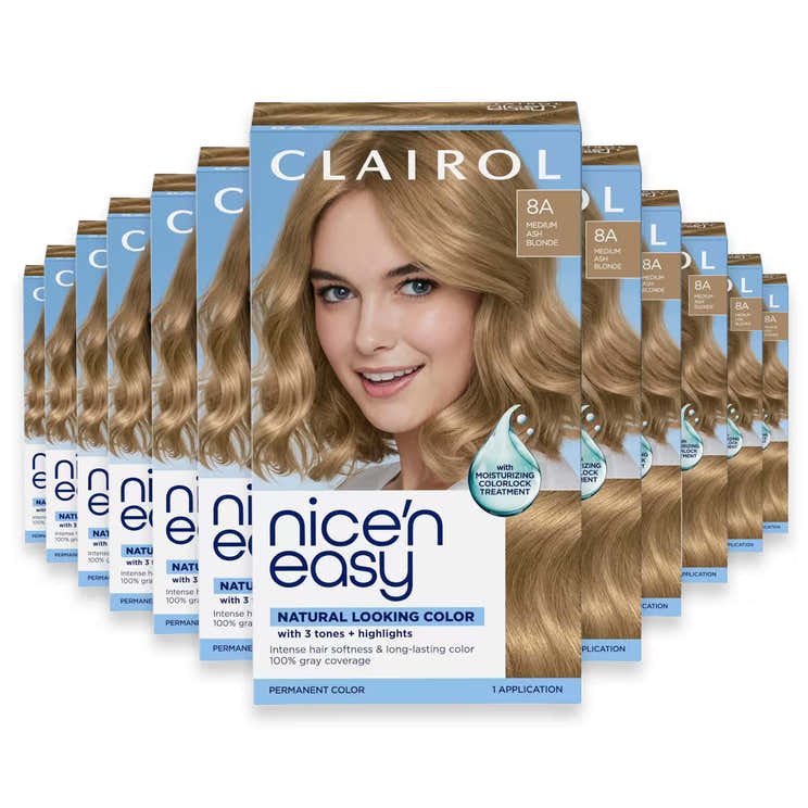 Clairol Nice'n Easy 8A Medium Ash Blonde Permanent Hair Color Kit - 12 Pack | Clairol - Pre Order