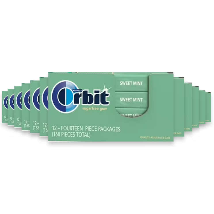 Wrigley's Orbit Sweet Mint Chewing Gum – 14 Pieces  – 144 Pack | Wrigley's - Pre Order