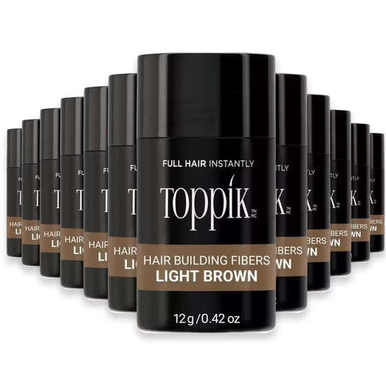 Toppik Hair Building Fibers Light Brown – 0.42 oz – 12 Pack | Toppik - Personal Care