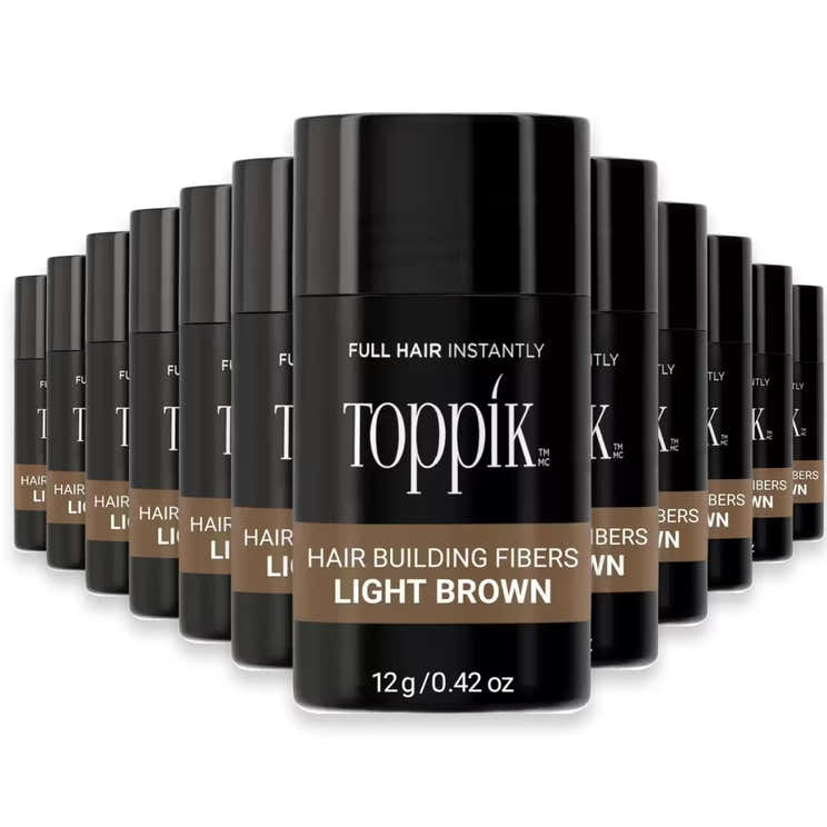Toppik Hair Building Fibers Light Brown – 0.42 oz – 12 Pack | Toppik - Pre Order