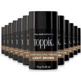 Toppik Hair Building Fibers Light Brown – 0.42 oz – 12 Pack