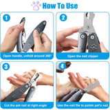 3-in-1 Pet Nail Clippers with Safety Guard
