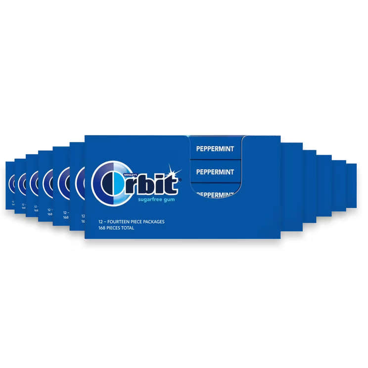 Wrigley's Orbit Peppermint Chewing Gum – 14 Pieces  – 144 Pack | Wrigley's - Pre Order