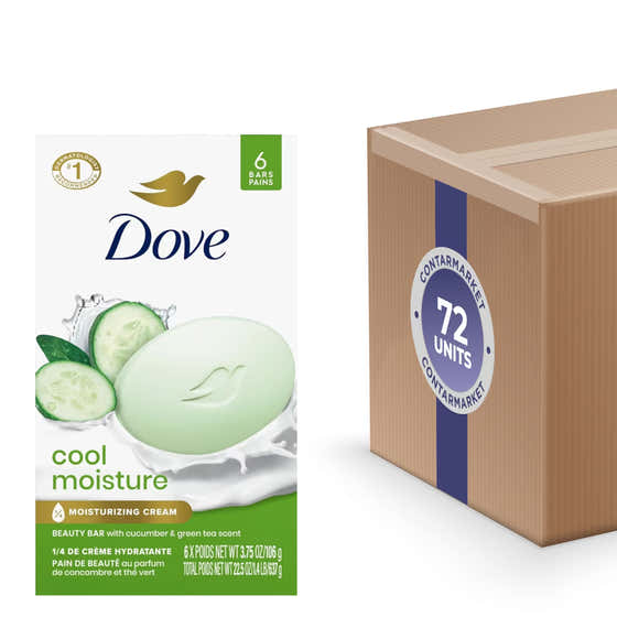 Dove - Beauty Bar Soap Cool Moisture 3.75 oz - 6 Ct- 12 Pack | Dove - Wholesale