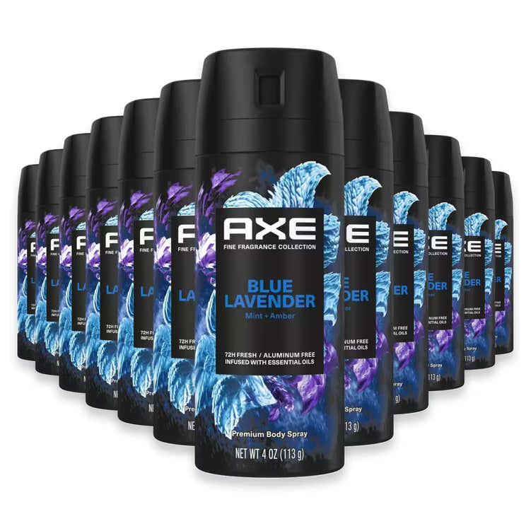 Axe Blue Lavender Body Spray – 4 oz – 12 Pack | Contarmarket - Pre Order