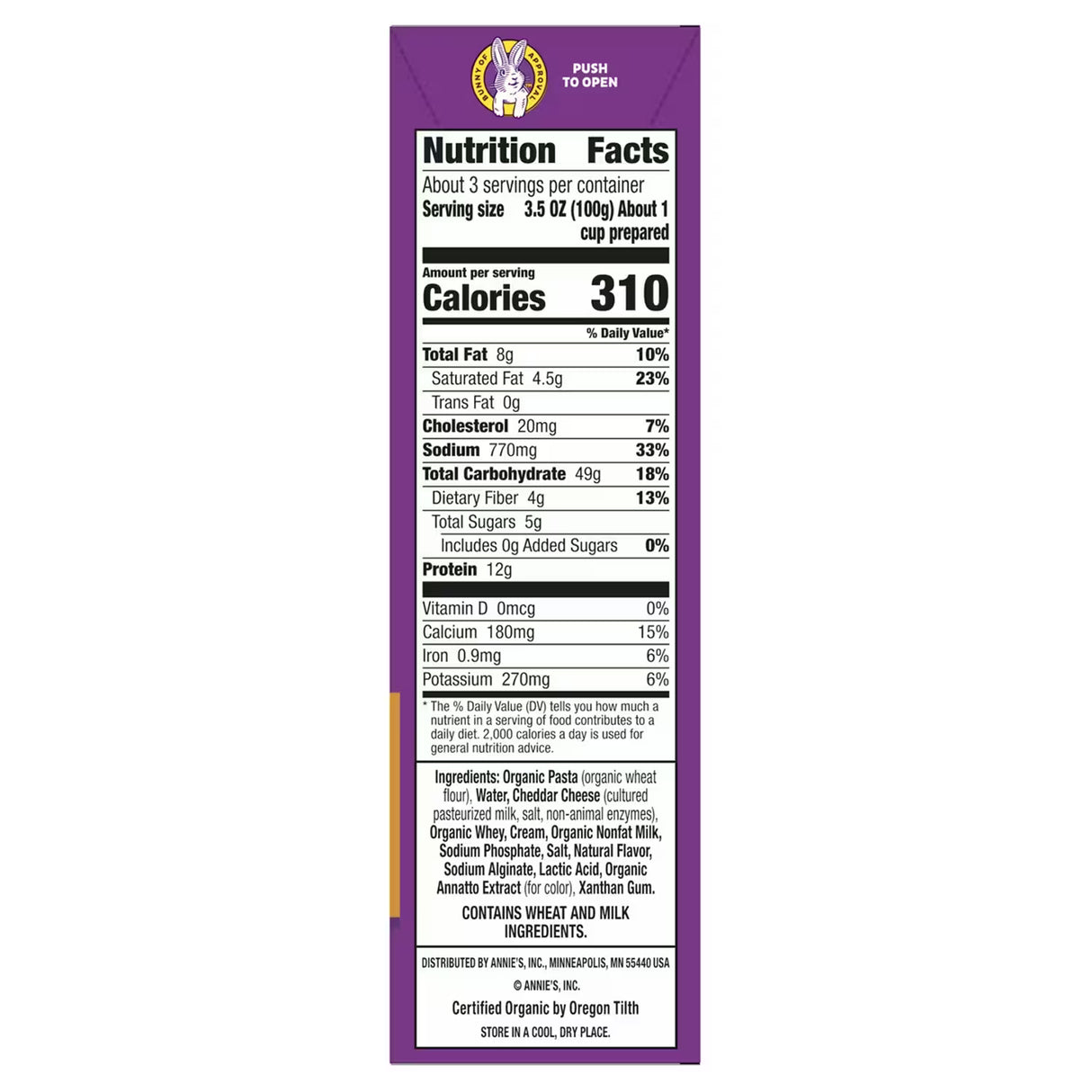 Annie’s Organic Aged Cheddar Macaroni & Cheese – 11 oz – 12 Pack