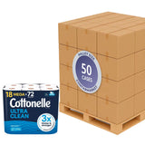 Cottonelle CleanCare Toilet Paper – 18 Mega Rolls – 2 Pack - 50 cases pallet