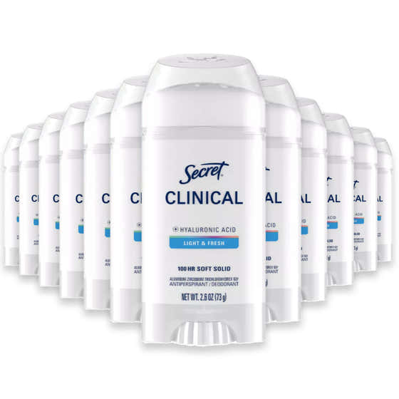 Secret Clinical Strength Soft Solid 2.6oz, Light &amp; Fresh - 12 Pack | Secret - New Arrivals