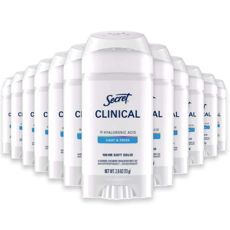 Secret Clinical Strength Soft Solid 2.6oz, Light &amp; Fresh - 12 Pack | Secret - Pre Order