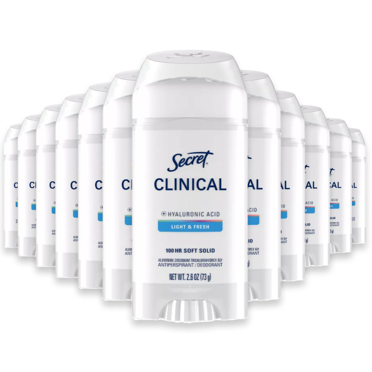 Secret Clinical Strength Soft Solid 2.6oz, Light & Fresh - 12 Pack