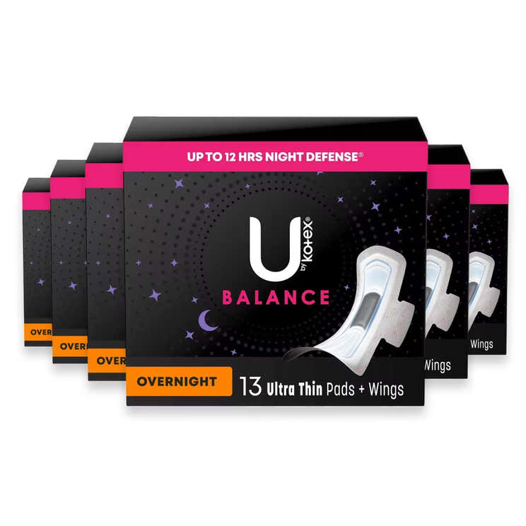 U by Kotex Ultra Thin Overnight Maxi Pads - 13 Ct - 6 Pack | Kotex - Pre Order
