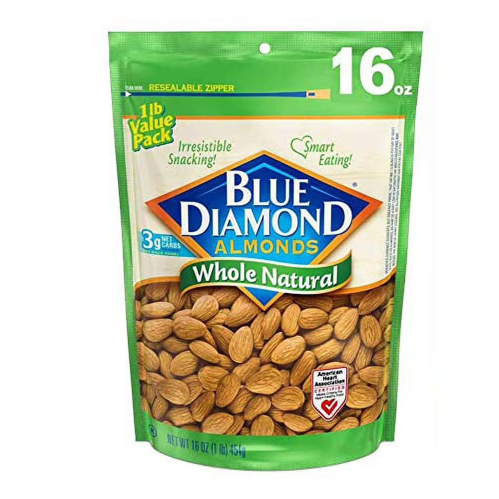 Blue Diamond Whole Natural Almonds - 16 oz - 6 Pack