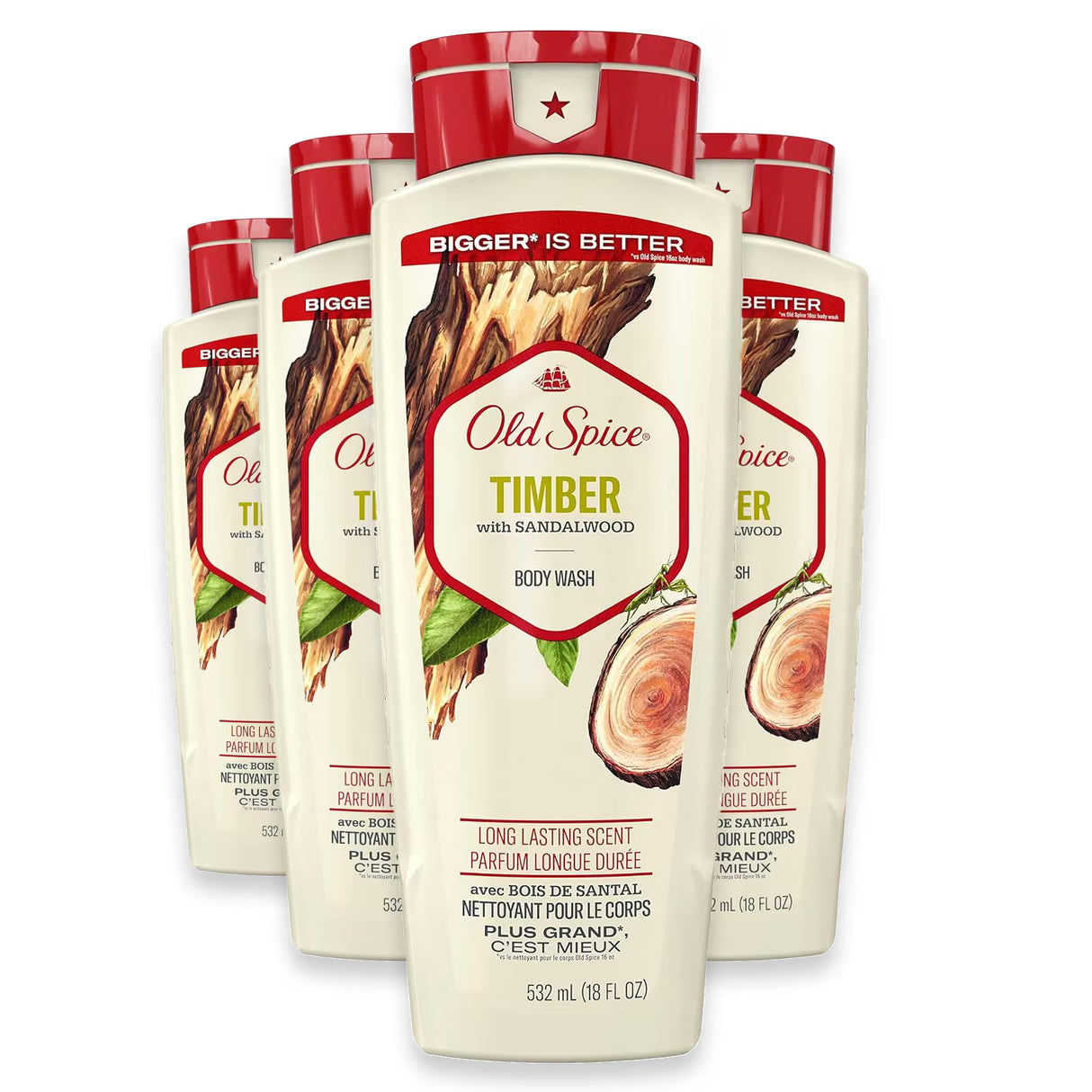 Old Spice Timber Body Wash - 18 oz - 4 Pack