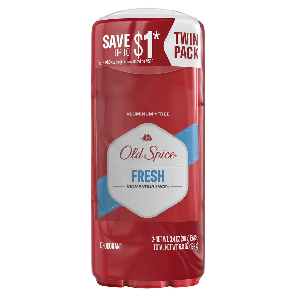 Old Spice High Endurance Fresh Deodorant, 3.4 oz - Twin Pack - 6 Pack