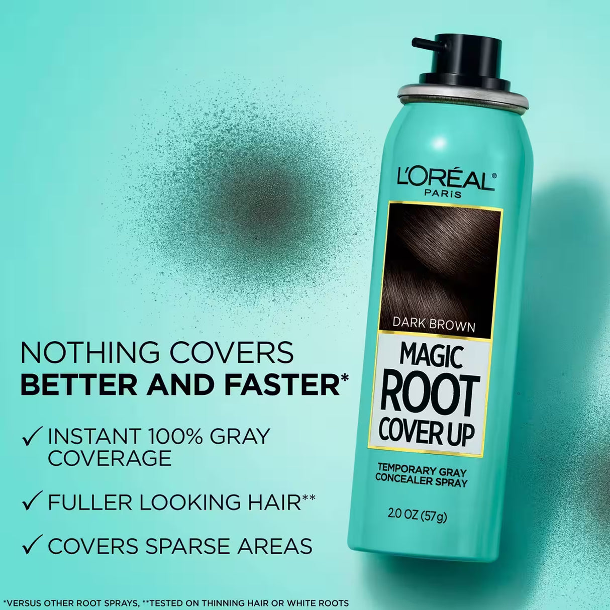 L'Oreal Root Cover Up Spray Medium Brown – 2 oz – 12 Pack