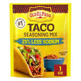 Old El Paso 25% Less Sodium Taco Seasoning Mix, 1 oz - 32 Pack