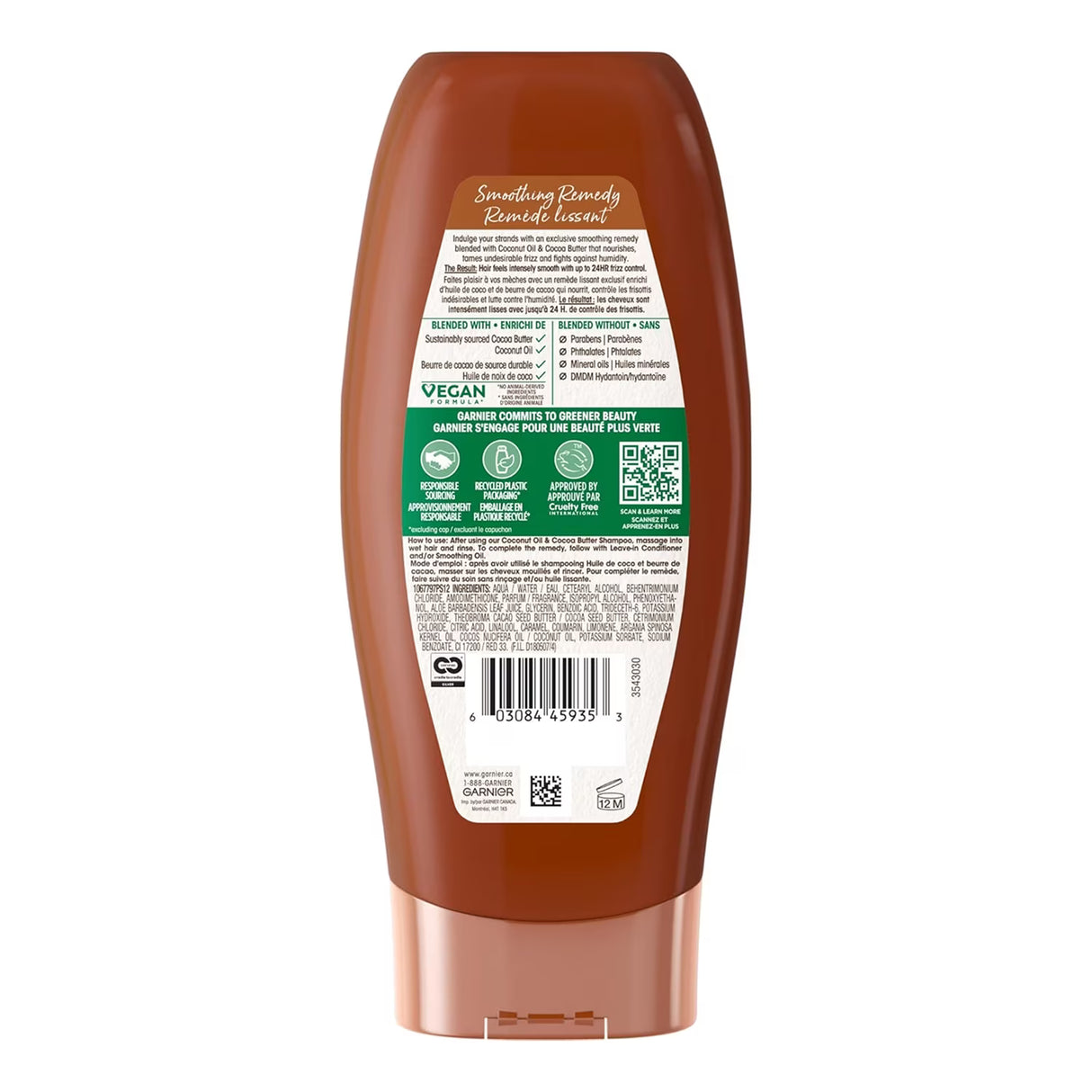 Garnier Whole Blends Coconut Oil and Cocoa Butter Smoothing Conditioner - 12.5 oz - 6 Pack