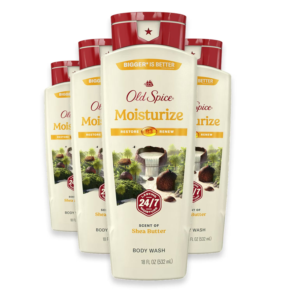 Old Spice Moisturize with Shea Butter Body Wash - 18 oz - 4 Pack