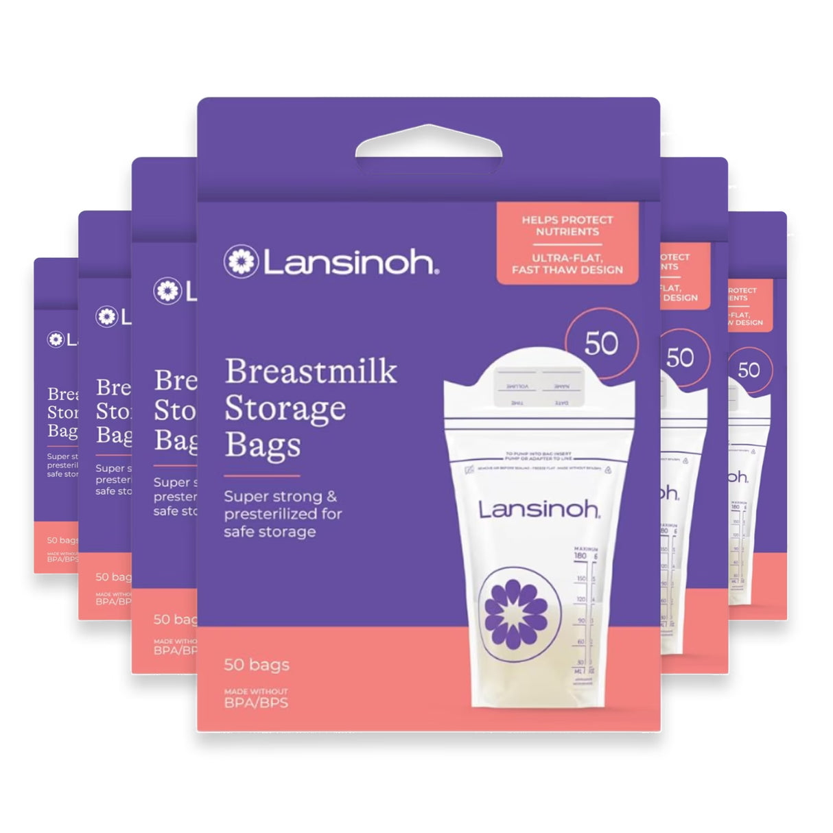 Lansinoh Breastmilk Storage Bags – 50 Count – 6 Pack