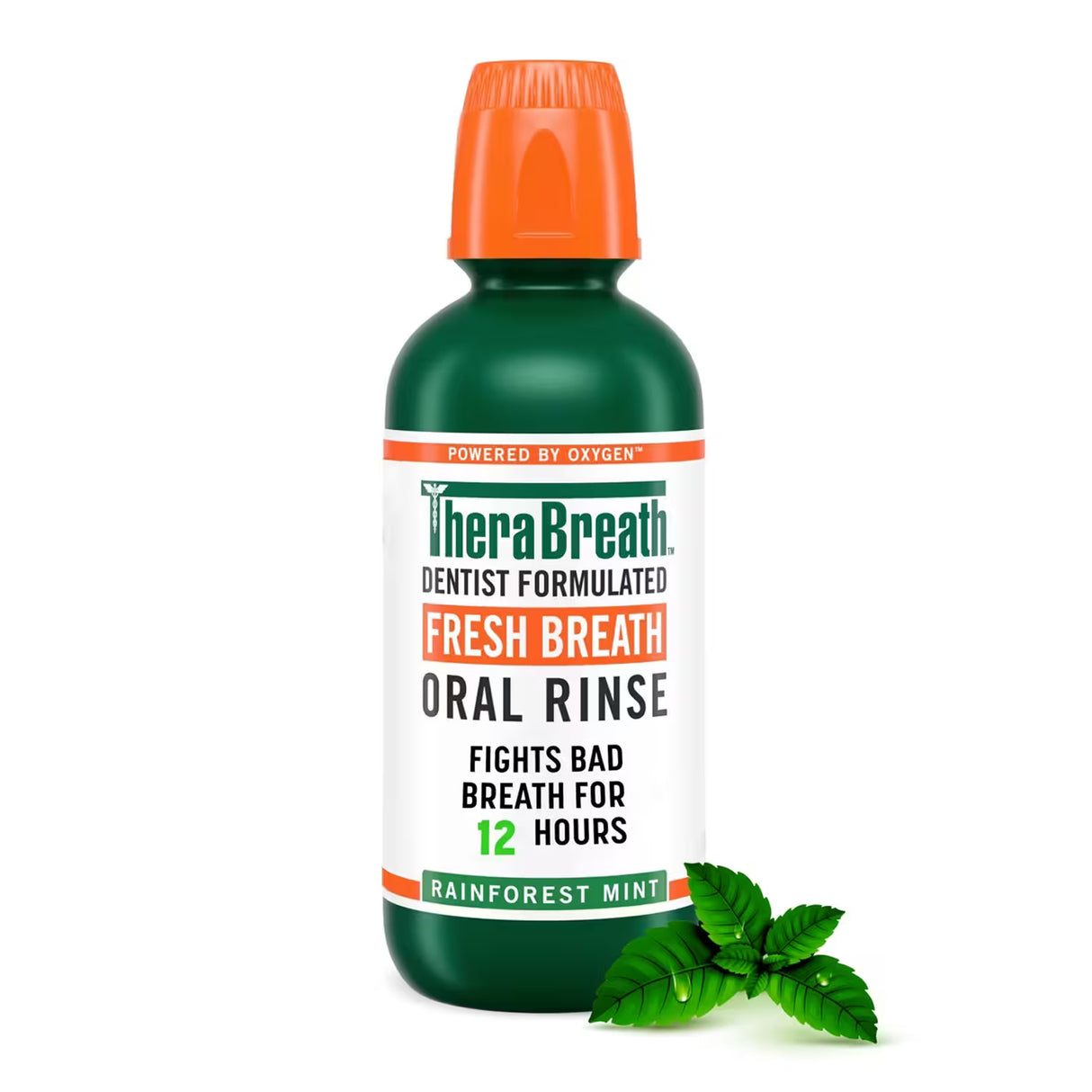TheraBreath Rainforest Mint Oral Rinse – 16 oz – 12 Pack