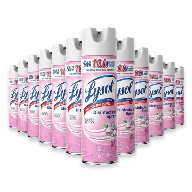Lysol Disinfectant Spray, Early Morning Breeze - 19 oz - 12 Pack | Lysol - Pre Order