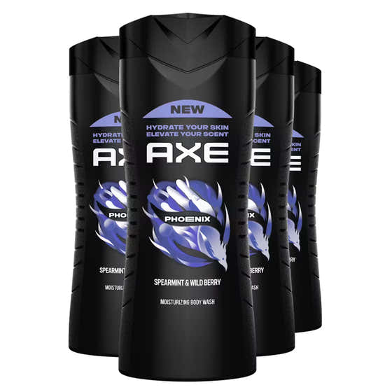 Axe Body Wash Phoenix Crushed Mint &amp; Rosemary Scent - 16 fl oz- 4 Pack | Axe - Soap Wholesale