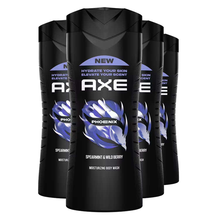 Axe Body Wash Phoenix Crushed Mint &amp; Rosemary Scent - 16 fl oz- 4 Pack | Axe - Pre Order