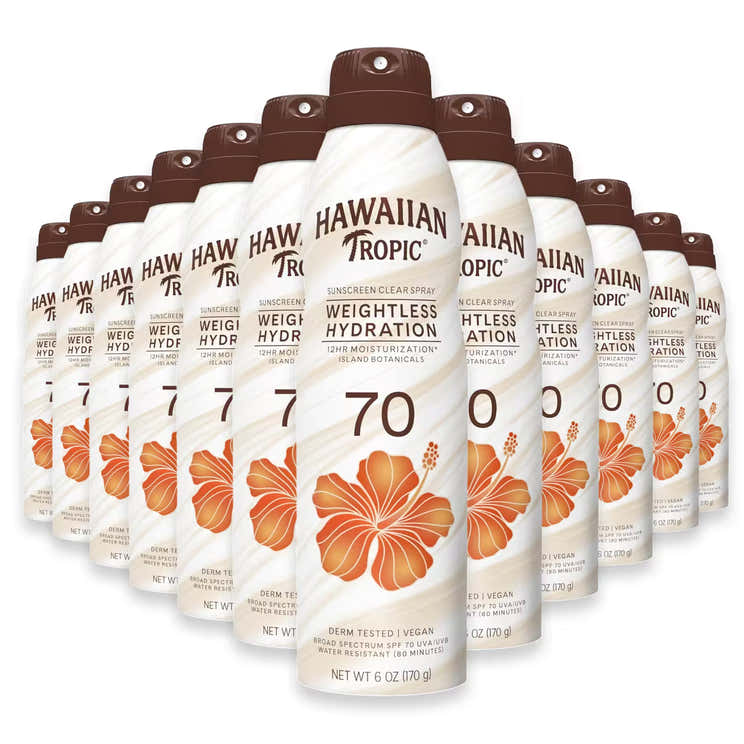 Hawaiian Tropic Weightless Clear Spray SPF70, 6oz - 12 Pack | Hawaiian Tropic - Pre Order