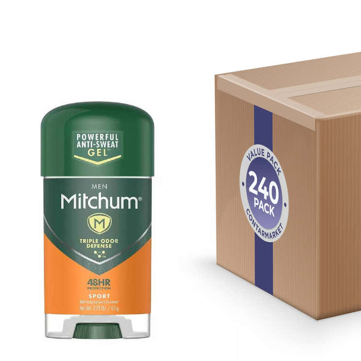 Mitchum Men Clear Gel Antiperspirant Deodorant, Sport  - 2.25 Oz - 240 Pack | Mitchum - Volume Discount