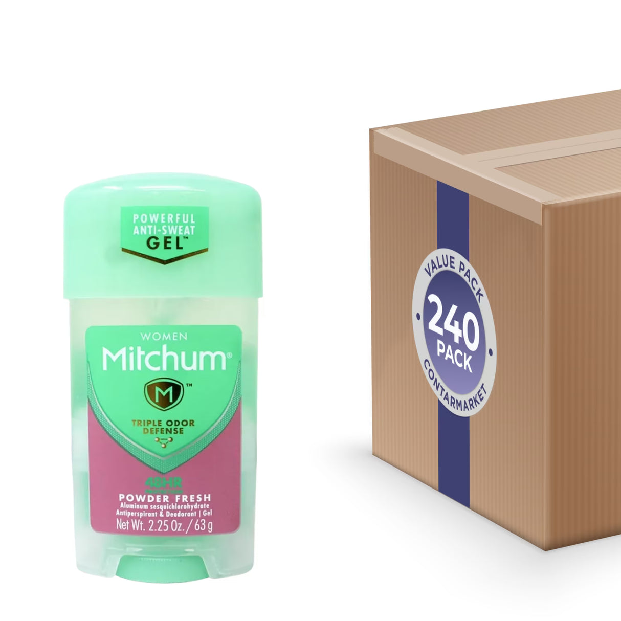 Mitchum Women Gel Antiperspirant Deodorant, Powder Fresh - 2.25 Oz - 240 Pack