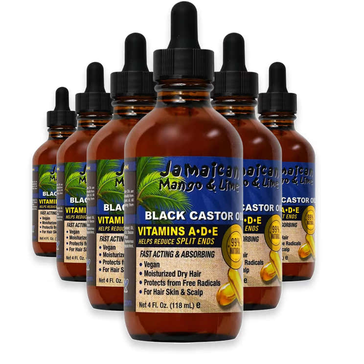 Jamaican Castor Oil with Vitamins E, D &amp; A – 4 oz – 6 Pack | Jamaican - Pre Order