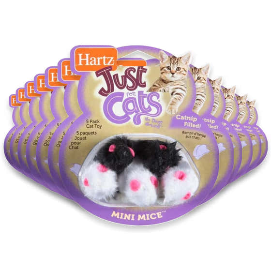 Hartz Mini Mice Cat Toys – 5 Count – 24 Pack | Hartz - Toys &amp; Games