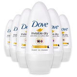 Dove Invisible Dry Antiperspirant Deodorant Roll-On, 40 ml – 6 Pack