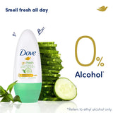 Dove Antiperspirant Deodorant Roll-On, Cucumber 40 ml – 6 Pack