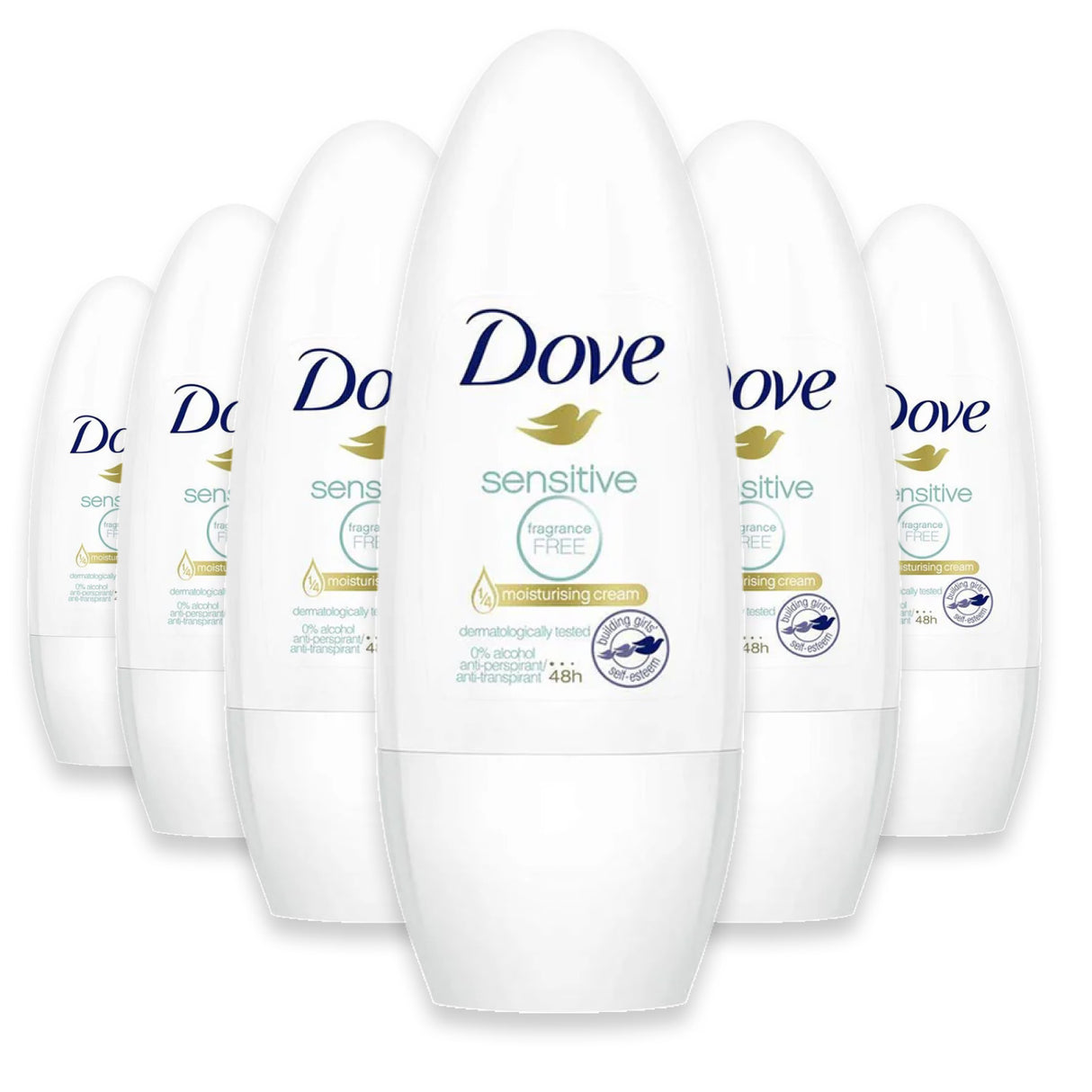 Dove Antiperspirant Deodorant Roll-On, Sensitive 40 ml – 6 Pack