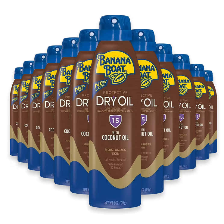 Banana Boat Ultra Mist Dry Oil Sunscreen Spray SPF 15 – 6 oz – 12 Pack | Banana Boat - Pre Order