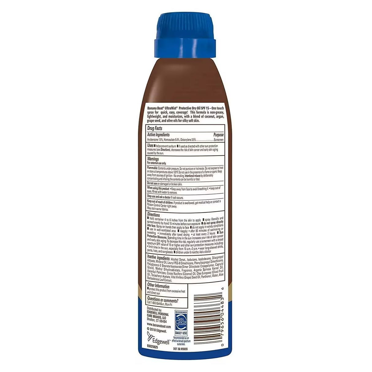 Banana Boat Ultra Mist Dry Oil Sunscreen Spray SPF 15 – 6 oz – 12 Pack