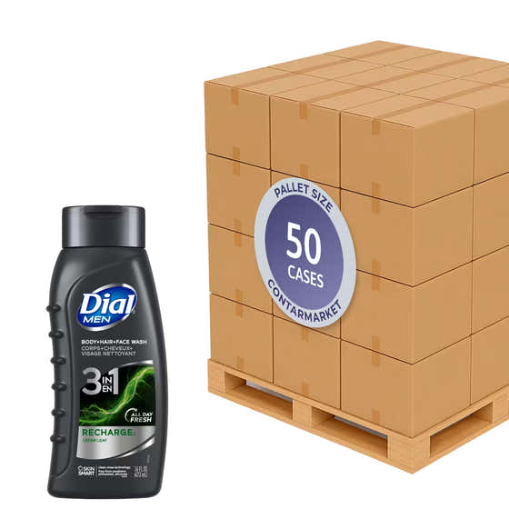 Dial Body Wash Men Recharge 3-in-1 – 16 fl oz – 6 Pack - 50 cases pallet | Dial - Dial