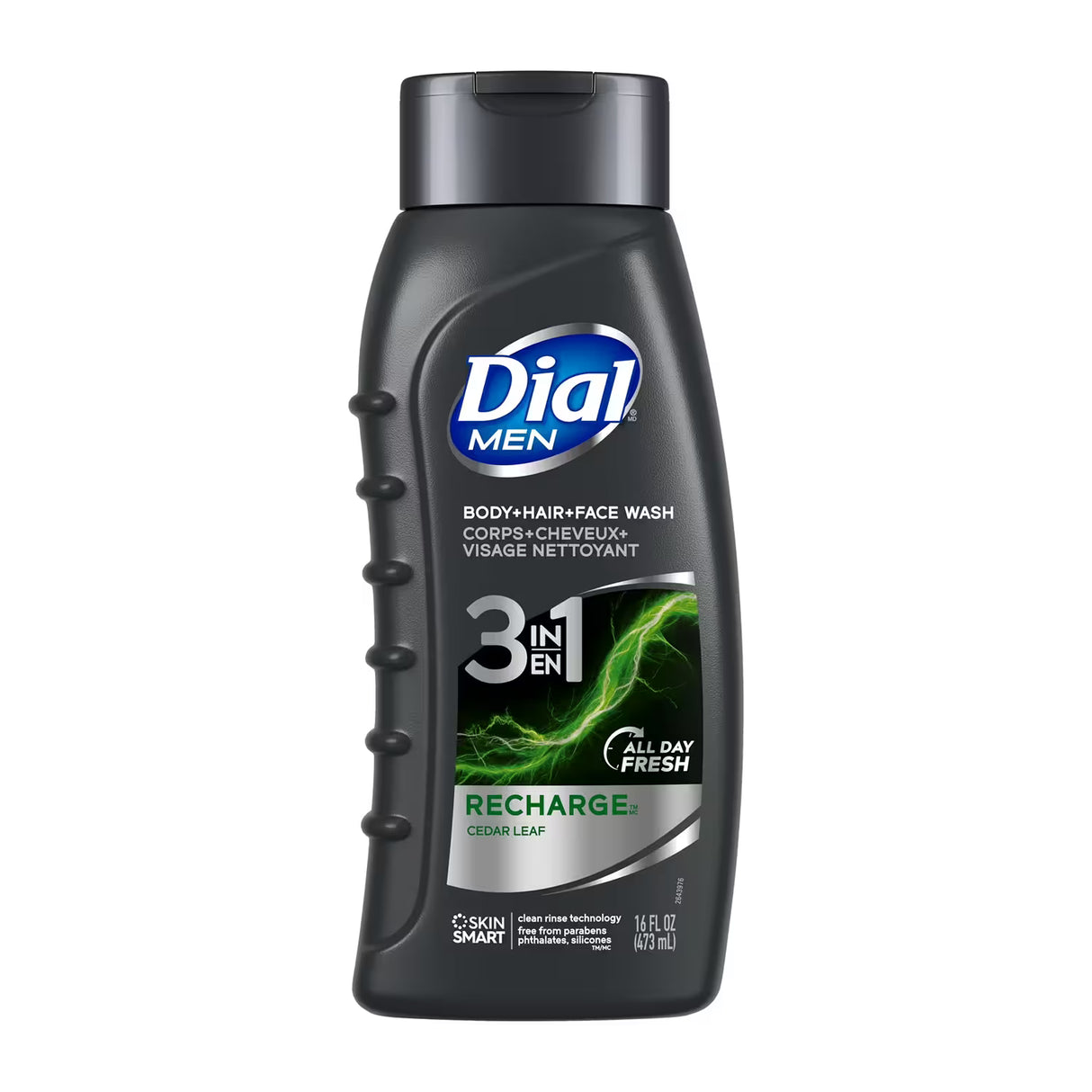 Dial Body Wash Men Recharge 3-in-1, 16 fl oz – 6 Pack