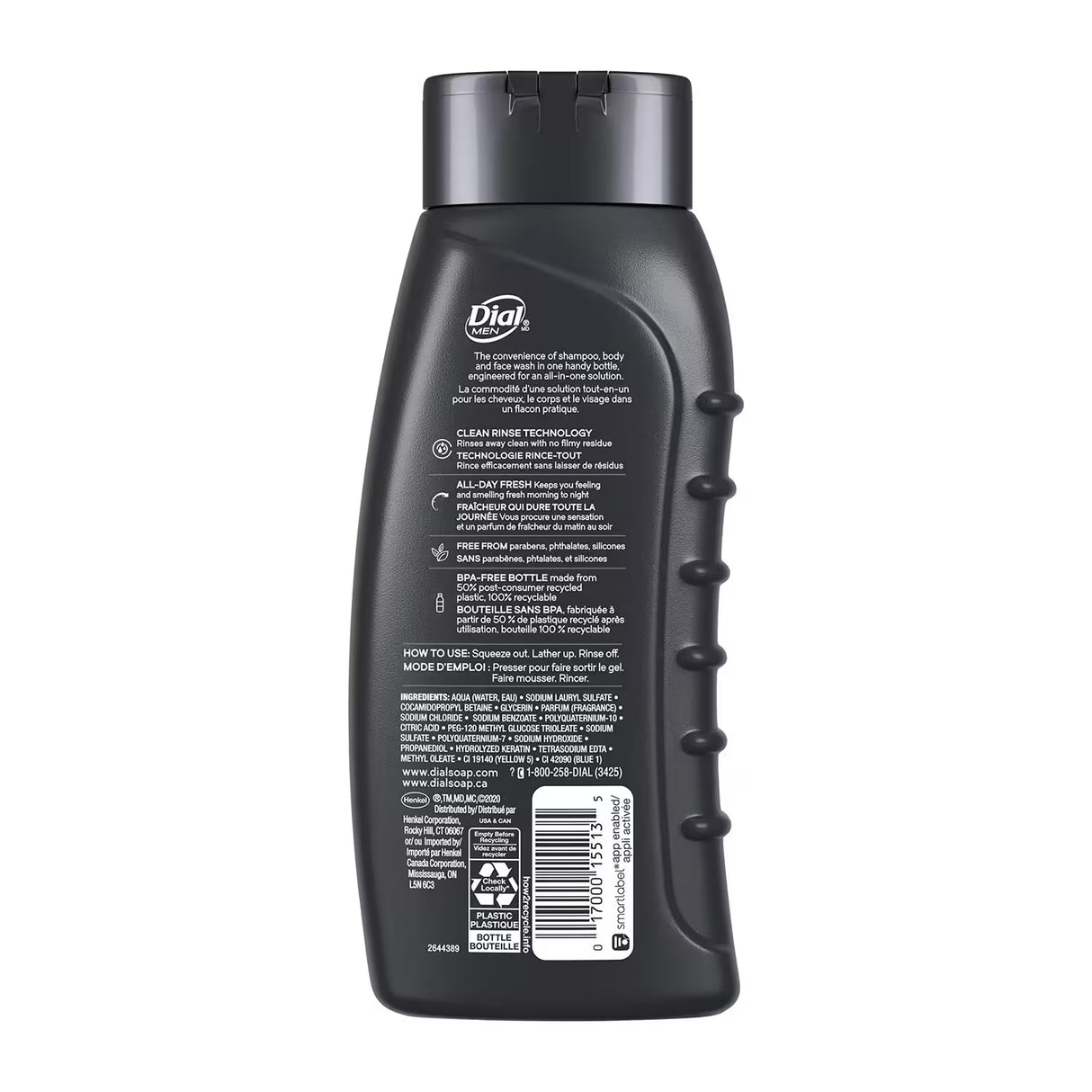 Dial Body Wash Men Recharge 3-in-1, 16 fl oz – 6 Pack