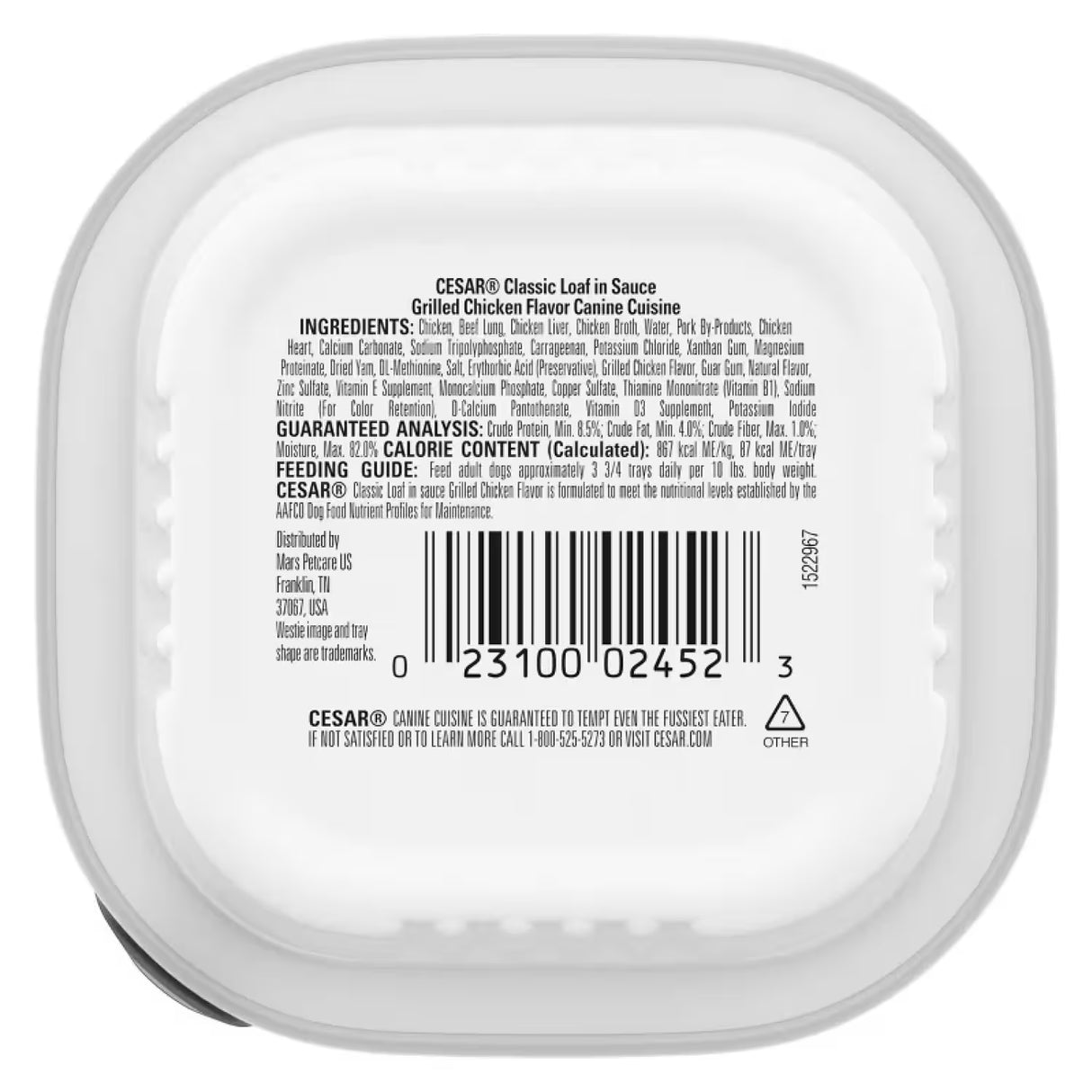 Cesar Grilled Chicken Flavor Wet Dog Food – 3.5 oz – 12 Pack