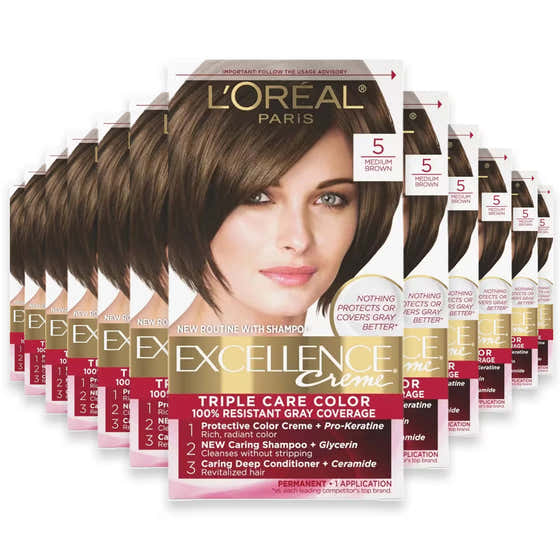 L’Oréal Excellence Creme Hair Color, #5 Medium Brown - 12 Pack | L'oreal - Hair Color