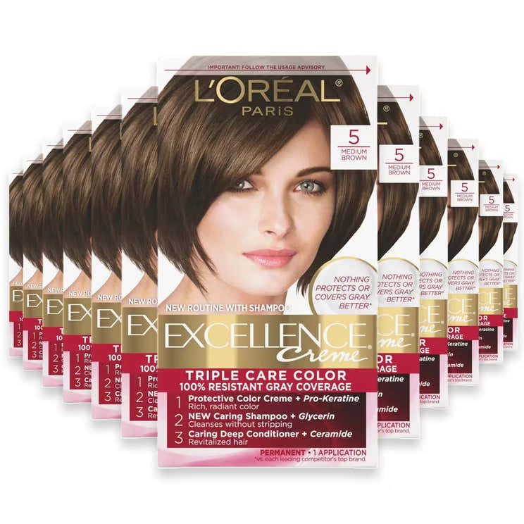 L’Oréal Excellence Creme Hair Color, #5 Medium Brown - 12 Pack | L'oreal - Pre Order