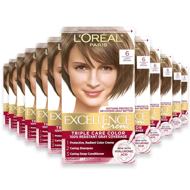 L'Oréal Paris Excellence Crème 6 Light Brown Permanent Hair Color Kit - 12 Pack | L'oreal - Pre Order