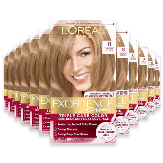 L’Oréal Excellence Creme Hair Color, #8 Medium Blonde - 12 Pack | L'oreal - Hair Color