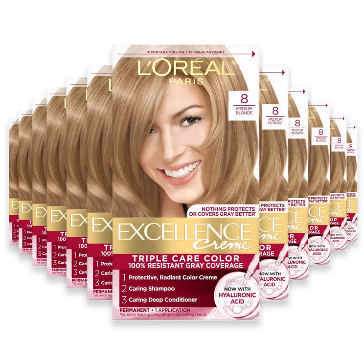 L’Oréal Excellence Creme Hair Color, #8 Medium Blonde - 12 Pack | L'oreal - Pre Order