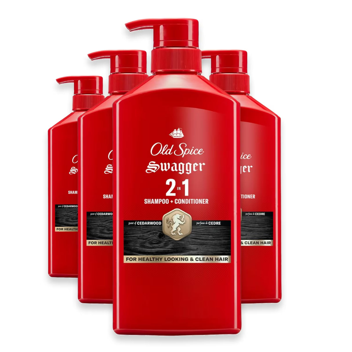 Old Spice Swagger 2-in-1 Shampoo and Conditioner, 21.9 oz - 4 Pack