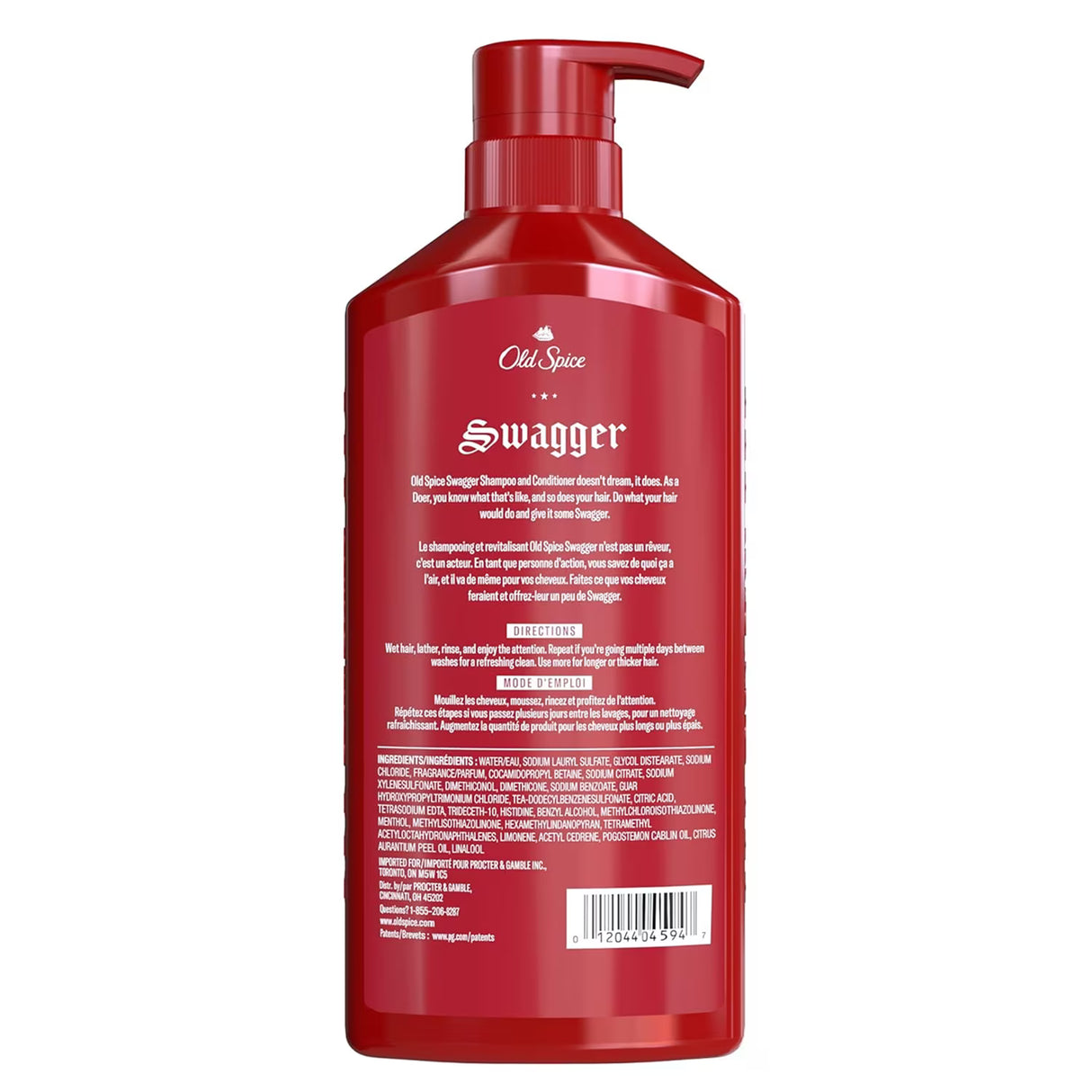 Old Spice Swagger 2-in-1 Shampoo and Conditioner, 21.9 oz - 4 Pack